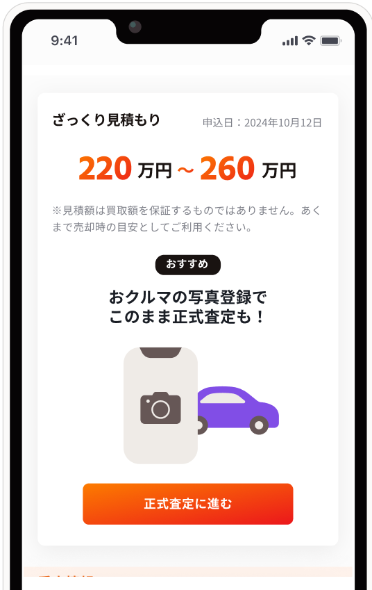 プロの査定士が見積もりを提示